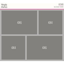 Cargar imagen en el visor de la galería, Simple Stories - Simple Pages Page Template - Design 9. Includes (1) 2-4x6 and 2-4x4 divided template. Available at Embellish Away located in Bowmanville Ontario Canada.
