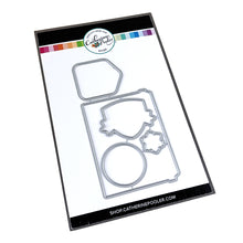 Load image into Gallery viewer, Catherine Pooler - Stamp &amp; Dies - Ski Lodge. The Ski Lodge Stamp Set gives you a view of the mountain along with badges and sentiments for adorable snowy card making! You can also add Alpine View Die for your wintery mix (Sold Separately). Available at Embellish Away located in Bowmanville Ontario Canada.
