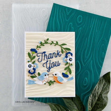 Cargar imagen en el visor de la galería, Spellbinders - 3D Embossing Folder - Knock On Wood. This has an intense wood grain designs. Texturize a surface of various card sizes from A2 to a Slimline. For detailed impression, lightly mist the cardstock on both sides with water before embossing. Available at Embellish Away located in Bowmanville Ontario Canada Card example by brand ambassador.
