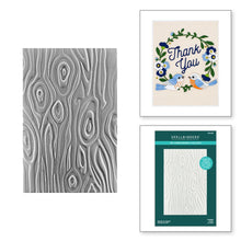 Cargar imagen en el visor de la galería, Spellbinders - 3D Embossing Folder - Knock On Wood. This has an intense wood grain designs. Texturize a surface of various card sizes from A2 to a Slimline. For detailed impression, lightly mist the cardstock on both sides with water before embossing. Available at Embellish Away located in Bowmanville Ontario Canada

