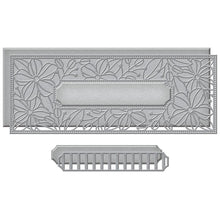 Cargar imagen en el visor de la galería, Spellbinders - Etched Dies - blossoming Slimline. This Blossoming Slimline Etched Dies is part of the Slimline Collection. The set of four thin metal dies creates a lovely floral card panel with an area in the center to add a sentiment. Also included is its outer rim die and label rim with its label insert design. Fits perfectly to a Slimline style card base. Slimline style of card making is growing in popularity. Available at Embellish Away located in Bowmanville Ontario Canada.
