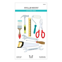 Cargar imagen en el visor de la galería, Spellbinders - Etched Dies By Nancy McCabe - Toolbox Essentials - All The Tools. This set includes 25 thin metal cutting dies. It indeed has all the tools from a hammer to a saw and even a ruler! Available at Embellish Away located in Bowmanville Ontario Canada.
