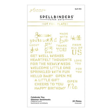 Load image into Gallery viewer, Spellbinders - Glimmer Hot Foil Plates - Celebrate You Celebrate You. Available at Embellish Away located in Bowmanville Ontario Canada.
