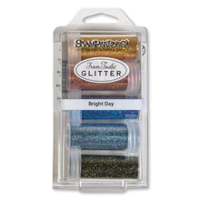 Load image into Gallery viewer, Stampendous - FranTastic Ultra Fine Glitter Kit - Bright Day. This kit contains 5 colors from Fran's new Frantastic mixes of our jewel, ultra fine glitters. One bottle each of Pink Shimmer, Lilac Shimmer, Vivid Violet, Kiwi and Vivid Blue. Available at Embellish Away located in Bowmanville Ontario Canada.
