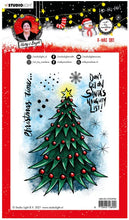 Load image into Gallery viewer, Studio Light - ABM Clear Stamp - Christmas Tree - Essentials - 148x210x1mm - 1 PC - nr.82. This clear stamp set features a Christmas Tree, snowflakes and also the perfect Christmas and Winter sentiments. 9 stamps. Size: 5.8 x 8.3 inches. Available at Embellish Away located in Bowmanville Ontario Canada.
