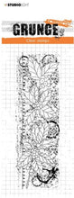 Load image into Gallery viewer, Studio Light - Clear Stamp - Christmas Branches Grunge. This mixed media style stamp features images of branches with holly berries and leaves all in a collage style. Great for Christmas or Winter cardmaking.  Size: 2 x 5.8 inches. Available at Embellish Away located in Bowmanville Ontario Canada.
