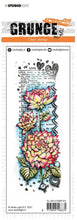 Load image into Gallery viewer, Studio Light - Clear Stamp - Dahlia Flower Love Grunge. This mixed media style stamp features images of Dahlia Flowers in a collage style.  Size: 3 x 8.3 inches. Available at Embellish Away located in Bowmanville Ontario Canada.
