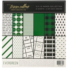 Load image into Gallery viewer, Teresa Collins - Paper Collection 12"X12" - Evergreen. This package includes 12 Sheets, 2 of each. Available at Embellish Away located in Bowmanville Ontario Canada.
