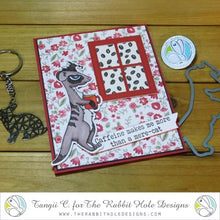 Charger l'image dans la galerie, The Rabbit Hole Designs - Stamp Set - Caffeinated - Meerkat - 3x4. Deeply etched, clear photopolymer stamps for precise placement. Made in USA. Available at Embellish Away located in Bowmanville Ontario Canada. Card design by Tangii C.
