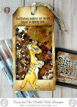 Charger l'image dans la galerie, The Rabbit Hole Designs - Stamp Set - Caffeinated - Meerkat - 3x4. Deeply etched, clear photopolymer stamps for precise placement. Made in USA. Available at Embellish Away located in Bowmanville Ontario Canada. Shaker Tag design by Terra.
