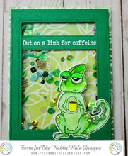 Load image into Gallery viewer, The Rabbit Hole Designs - Stamp Set - 3x4 - Chameleon. Deeply etched, clear photopolymer stamps for precise placement. Made in the USA. Available at Embellish Away located in Bowmanville Ontario Canada. Card design by Terra.
