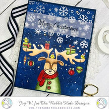 Load image into Gallery viewer, The Rabbit Hole Designs - Stamp and Die Set - Christmoose - Moosemas. Approx. size 4x6. Available at Embellish Away located in Bowmanville Ontario Canada. card example by Joy W.
