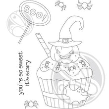 Charger l'image dans la galerie, The Rabbit Hole Designs - Stamp Set - 3x4 - Halloween Cupcake. Deeply etched, clear photopolymer stamps for precise placement. Made in the USA.  Coordinates with Halloween Cupcake Die. Available at Embellish Away located in Bowmanville Ontario Canada.
