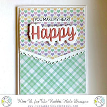 Load image into Gallery viewer, The Rabbit Hole Designs - Stamp Set - Congrats - Scripty - 3x4. Deeply etched, clear photopolymer stamps for precise placement. The word Congrats is sized so that it may be stamped onto the shadow layer from the coordinating dies (sold separately). Made in USA.  Coordinates with Congrats - Scripty Word with Shadow Layer Dies. Available at Embellish Away located in Bowmanville Ontario Canada. Card design by Kim B.
