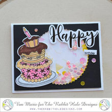 गैलरी व्यूवर में इमेज लोड करें, The Rabbit Hole Designs - Stamp Set - 3x4 - Just Cake. Deeply etched, clear photopolymer stamps for precise placement. Made in the USA. Available at Embellish Away located in Bowmanville Ontario Canada. Card design by Von Marie.
