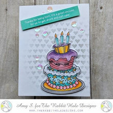 गैलरी व्यूवर में इमेज लोड करें, The Rabbit Hole Designs - Stamp Set - 3x4 - Just Cake. Deeply etched, clear photopolymer stamps for precise placement. Made in the USA. Available at Embellish Away located in Bowmanville Ontario Canada. Card design by Amy S.
