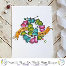 Charger l'image dans la galerie, The Rabbit Hole Designs - Stamp Set - 4x4 - Kringle. Deeply etched, clear photopolymer stamps for precise placement. Made in the USA.  Coordinates with Kringle Dies. Available at Embellish Away located in Bowmanville Ontario Canada. Card design by Michell B.
