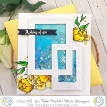 Charger l'image dans la galerie, The Rabbit Hole Designs - Stamp Set - Pretty in Peony - 4x6. Deeply etched, clear photopolymer stamps for precise placement. Made in the USA. Available at Embellish Away located in Bowmanville Ontario Canada. Card design by Lisa G.

