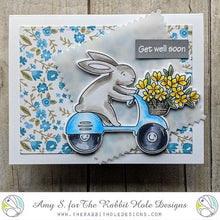Charger l'image dans la galerie, The Rabbit Hole Designs - Die Set - Spring Delivery. Deeply etched, clear photopolymer stamps for precise placement. Made in the USA.  Coordinates with Spring Delivery Dies. Available at Embellish Away located in Bowmanville Ontario Canada. Card design by Amy S.

