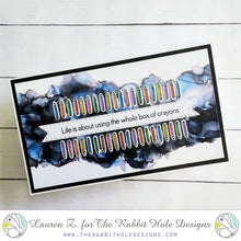 Load image into Gallery viewer, The Rabbit Hole Designs - Stamps - Color my World. Deeply etched, clear photopolymer stamps for precise placement. Exclusive artwork by Tatsiana Zayats. Made in USA. Available at Embellish Away located in Bowmanville Ontario Canada. Card design by Lauren Z.

