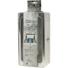 Load image into Gallery viewer, Tim Holtz - Distress Ink Pad Tin. The ideal storage for Tim Holtz Distress Ink Pads and Distress Oxide Ink Pads (sold separately). Organize and transport ink pads easily in this convenient tin. Features a clear window and hinged metal closure. Available at Embellish Away located in Bowmanville Ontario Canada.
