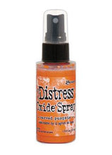 將圖片載入圖庫檢視器 Tim Holtz - Distress Oxide Spray. Creates oxidized effects when sprayed with water. Use for quick and easy ink coverage on porous surfaces. Spray through stencils, layer colors, spritz with water and watch the color mix and blend.  Available at Embellish Away located in Bowmanville Ontario Canada. Carved Pumpkin
