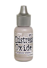 Charger l'image dans la galerie, Tim Holtz-Ranger Distress Oxides Reinkers. This water-reactive dye and pigment ink fusion creates an oxidized effect when sprayed with water. Use to re-ink Distress Oxide Ink Pads (sold separately). Available at Embellish Away located in Bowmanville Ontario Canada. Pumice Stone
