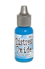 Charger l'image dans la galerie, Tim Holtz-Ranger Distress Oxides Reinkers. This water-reactive dye and pigment ink fusion creates an oxidized effect when sprayed with water. Use to re-ink Distress Oxide Ink Pads (sold separately). Available at Embellish Away located in Bowmanville Ontario Canada. Salty Ocean
