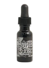 Charger l'image dans la galerie, Tim Holtz - Distress  Reinker. Create an aged look on papers, fibers, photos and more! This package contains one 0.5oz bottle of distress ink. Acid free. Conforms to ASTM D4236. Comes in a variety of colors. Each sold separately. Available at Embellish Away located in Bowmanville Ontario. Black Soot
