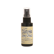 Load image into Gallery viewer, Tim Holtz - Distress Spray - Stain. Spray directly on porous surfaces a quick, easy ink coverage. Mist with water to blend color and get mottled effects. This package contains one 1.9oz. Comes in a variety of colors. Available at Embellish Away located in Bowmanville Ontario Canada. Old Paper
