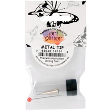 Charger l'image dans la galerie, ART INSTITUTE GLITTER-Ultrafine Metal Tip For Art Glitter Adhesives is necessary for precision application; fine line writing with adhesive. Achieve a controlled, accurate line. Just attach to adhesive bottle spout for pencil fine precision every time! Available at Embellish Away located in Bowmanville Ontario Canada.
