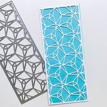 Charger l'image dans la galerie, Catherine Pooler - Slimline Die - Trilliant. Inspired by a trilliant cut diamond is the Trilliant Slimline Die. This faceted die is full of geometric interest and will make a cool background layer to your slimline card. CP slimline dies are formatted at 3.5" x 8.5". Available at Embellish Away located in Bowmanville Ontario Canada.
