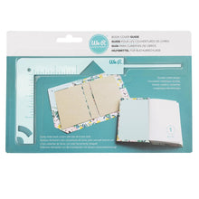 Cargar imagen en el visor de la galería, We R Memory - Book Cover Guide - Mint. Perfect book board placement, consistent gaps, trim corners at the proper angle, easily round corners and mark spot for elastic closure. It also includes a scan code for detailed instructions. Available at Embellish Away located in Bowmanville Ontario Canada.
