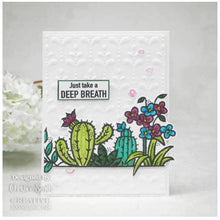 Load image into Gallery viewer, Woodware - 4"x6" Clear Singles Stamp - Plant Display. On trend stamp with a display of succulents with a love theme. Add a personal touch with your favourite colouring medium and the fun words. Designed by Francoise Read. These stamps would be perfect for cards and scrapbook pages as well as mixed media or fun décor projects. Available at Embellish Away located in Bowmanville Ontario Canada. Card by designer Christine Smith
